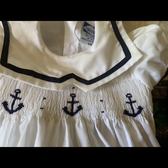 Host Pick White Baby Sailor Dress & Bottoms, 6M - Picture 3 of 3